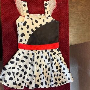Spotted Kids Costume Dress with Red Accents